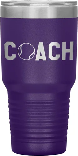 Vista 14 de Vaso de entrenador de tenis – Regalo de entrenador de tenis de 30 onzas con aislamiento de acero inoxidable grabado, color negro