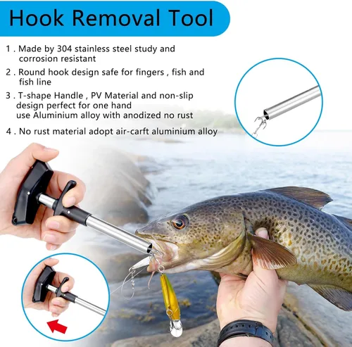 Vista 6 de Kit de herramientas de pesca Sosation de 134 piezas Equipo y accesorios de pesca Kit de alicates de pesca Herramienta de extracción de anzuelos