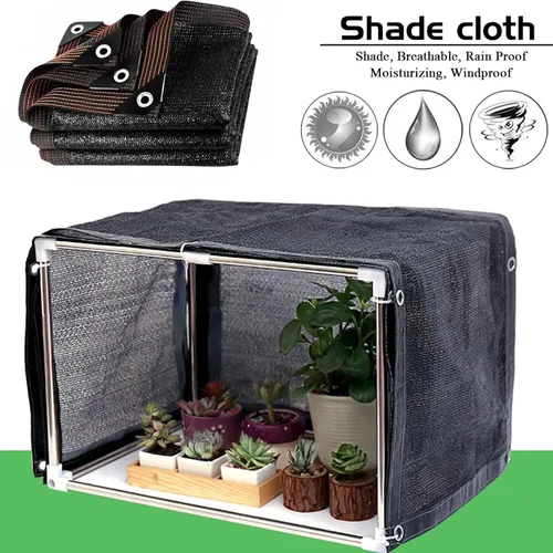 Vista 2 de Malla de sombra con ojales para jardín, para exteriores, pérgola, patio, plantas, invernadero y gallinero, tasa de sombreado negro del 70%-90%
