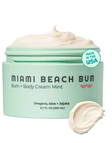 Vista 12 de Miami Beach Bum Bum Body Cream - Loción Bum de 3.4 oz de aloe de orégano + humectante diario de jojoba para la salud de la piel, protuberancias