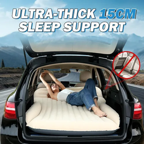 Vista 4 de Ciremiv Cama de Coche con los Accesorios para Dormir Más Completos Colchón de Coche Cómodo Duradero a Prueba de Fugas Almohada Incorporada con Bomba