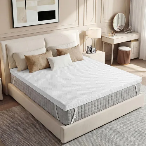 Vista 12 de Colchón tamaño Queen de 10 pulgadas, colchón de espuma viscoelástica de gel Blanco