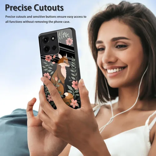 Vista 340 de Funda para Motorola Moto Edge 2022, cubierta trasera de vidrio templado con protector de pantalla, funda protectora a prueba de golpes para Motorola