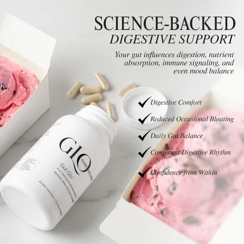 Vista 5 de Gut Glo - Alivio natural de la hinchazón, la salud intestinal, la digestión y el estreñimiento 4 en 1 probiótico, enzima digestiva, magnesio