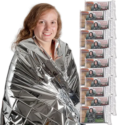 Vista 6 de Mantas térmicas de emergencia – Grizzly Gear – se pliega a 52 x 84 pulgadas
