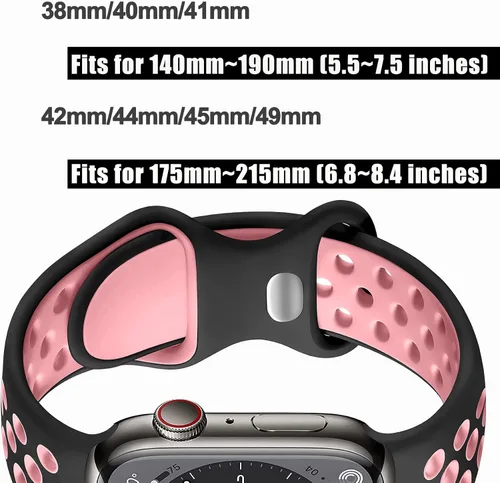 Vista 6 de Correa deportiva para correas de Apple Watch de 1.811 in 1.654 in 1.772 in 1.614 in 1.732 in 1.575 in 1.496 in Ultra/2 1.929 in para mujeres
