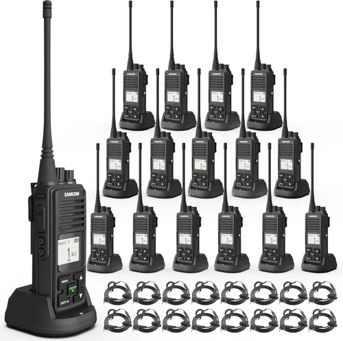 Vista 10 de SAMCOM Radios bidireccionales con micrófono de mano con altavoz, radio de 2 vías resistente de largo alcance, batería de 3000 mAh, micrófono