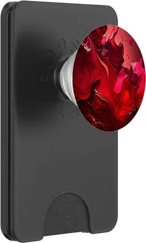 Vista 7 de Tinta ROJA Abstracta Ilustración Teléfono Popper Mármolado PopSockets Estándar PopGrip