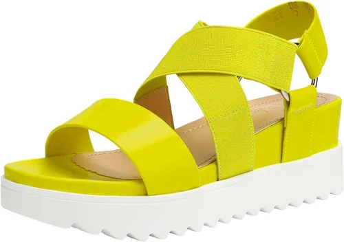 Vista 13 de DREAM PAIRS - Sandalias de plataforma con tacón de cuña, punta abierta y correas en el tobillo para mujer