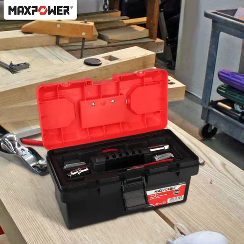 Vista 7 de MAXPOWER Caja de herramientas pequeña de 14 pulgadas y 16 pulgadas, cajas de herramientas de transporte de plástico para el hogar