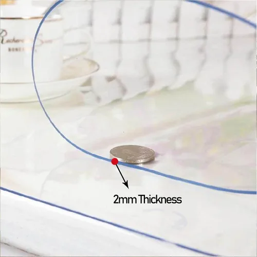 Vista 2 de Tapete rectangular transparente para silla de oficina, protección de PVC para niños, protector de plástico de cocina, resistente al aceite, 39.4 in