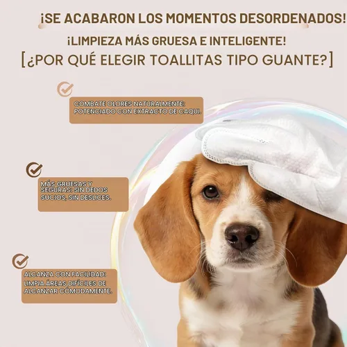 Vista 4 de IMMHABI - 100 toallitas desodorizantes de limpieza para perros y gatos