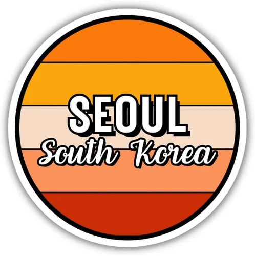 Vista 5 de Seoul South Korea Travel Sticker, 2.5" Multiple Colors, Laptop Water Bottle Planner Journal, Collectible Places I've Been, Luggage Decal (Earth)