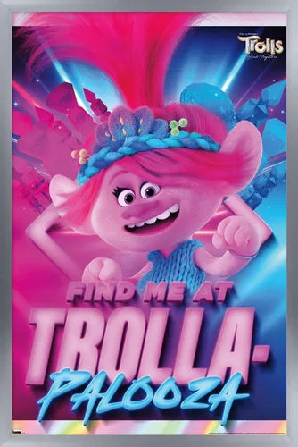 Vista 9 de Trends International Trolls: Band Together - Póster de pared de amapola, 22.4 pulgadas de largo x 14.7 pulgadas, versión enmarcada de madera