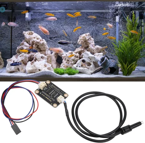 Vista 3 de Sensor de conductividad de agua, sensor hidropónico de agua doméstica con sonda impermeable para enseñanza de análisis de calidad líquida