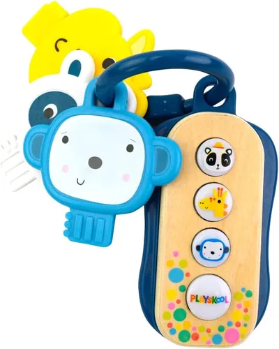 Vista 2 de Playskool Little Wonders See-A-Key - Llaves de juguete, sonidos y luces divertidos, jirafa, mono, panda, a partir de 6 meses