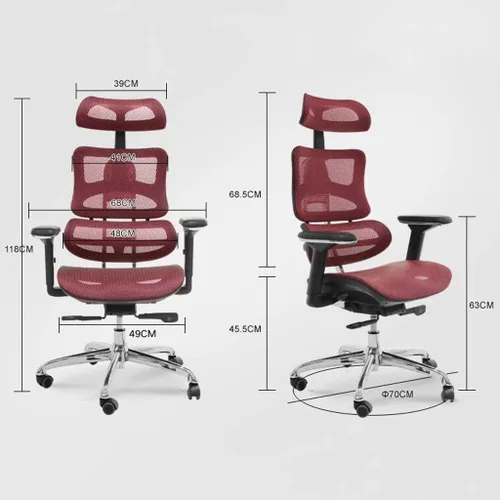 Vista 3 de Silla de oficina, silla de oficina, silla de malla ergonómica, silla de computadora, silla de escritorio, silla de respaldo alto, con reposacabezas