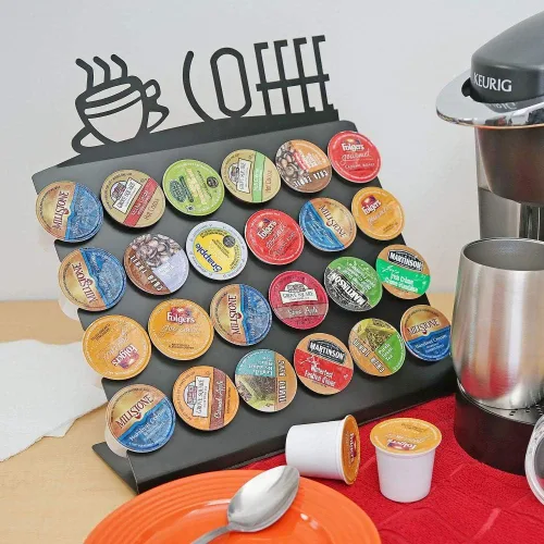 Vista 5 de Southern Homewares Soporte para cápsulas K-Cup, estante organizador de cápsulas de café para encimera, capacidad para 24 K-tazas, soporte