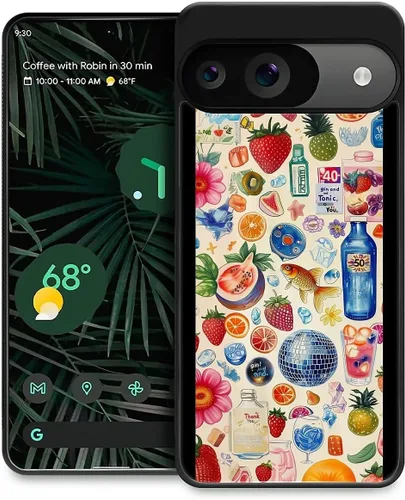 Vista 275 de Compatible con Google Pixel 4A 5G Mobile Case Creative Acrylic Panel trasero Silicona Protección Grip especialmente diseñado para Google Pixel 4A 5G