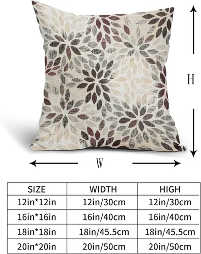 Vista 4 de Juego de 2 fundas de almohada de dalia roja burdeos de 20 x 20 pulgadas, fundas de almohada cuadradas decorativas de flores geométricas rústicas