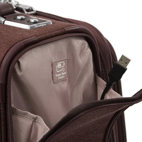 Vista 8 de Travelpro Platinum Elite - Rollaboard extensible de 22 pulgadas, Bordeaux, Platinum Elite Softside - Equipaje vertical expandible