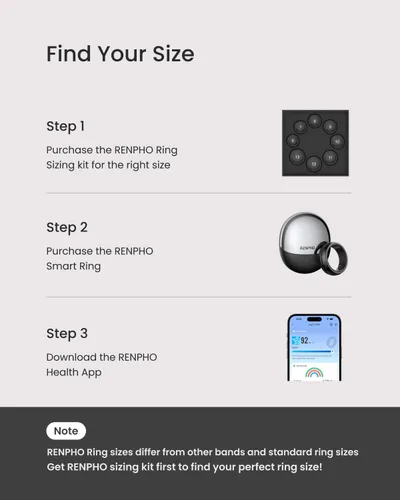 Vista 2 de RENPHO Lynx Anillo Inteligente - Seguimiento de sueño y actividad durante todo el día, incluye estuche de carga, regalos para hombres, batería de 7