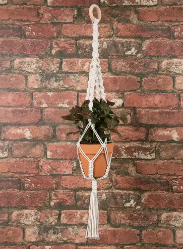 Vista 2 de SOLID OAK MACRAME PLNT HNGR KT 4 TWISTS