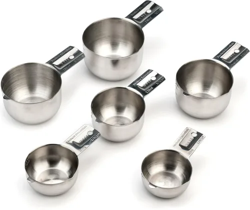 Vista 2 de Hudson Essentials Juego de tazas medidoras de acero inoxidable (Juego de 6 piezas)