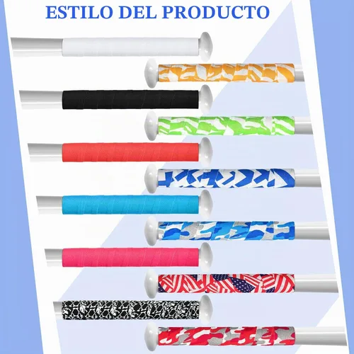 Vista 5 de Sosation 12 rollos de cinta de agarre para bate, cómoda y suave, totalmente adhesiva, para béisbol, sóftbol, precortada, cinta de agarre de bateo