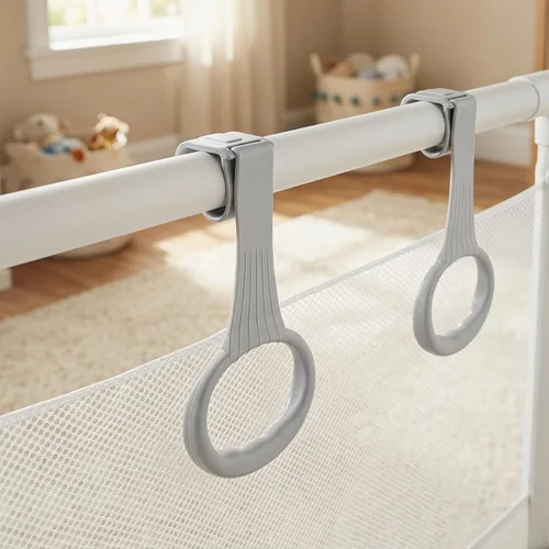 Vista 6 de 2 anillos de dominadas para corralito para bebés: anillos para corral de juegos, asistente de ejercicios de caminar para bebés, corralito y cuna