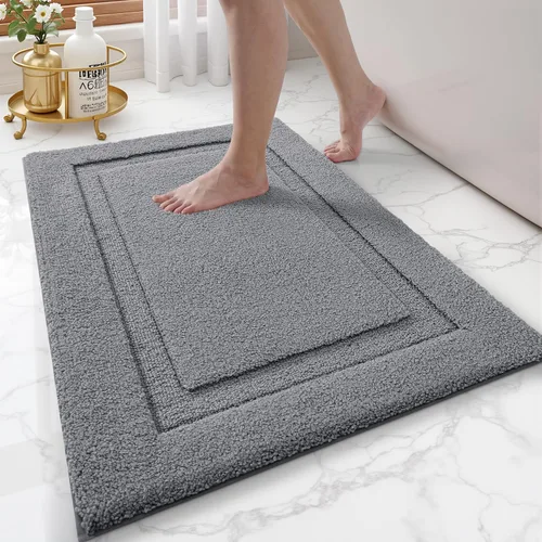 Vista 15 de LUMI Alfombras de baño ultrasuaves antideslizantes con parte trasera de goma, absorbente y lavable, de secado rápido, alfombra de felpa de Beige