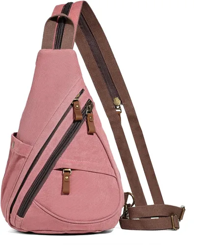 Vista 15 de KL928 Mochila de Lona Tipo Bandolera - Mochila Cruzada Pequeña para Hombro, Mochila Informal Diurna, Mochila para Hombre y Mujer (Versión Grande)