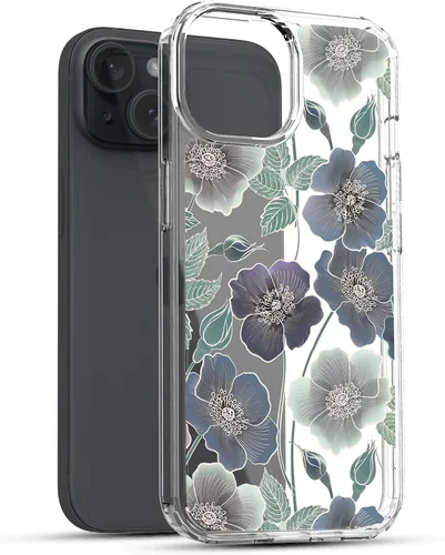 Vista 3 de RANZ Funda para iPhone 15, serie antiarañazos, a prueba de golpes, transparente de policarbonato duro + funda protectora de TPU para iPhone 15