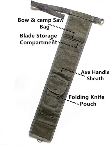 Vista 2 de TIPU Axe and Saw Sling, Agawa Saw Bag, Bucksaw Bag, Canvas Sheath for BOREAL21 Folding Bow Saw