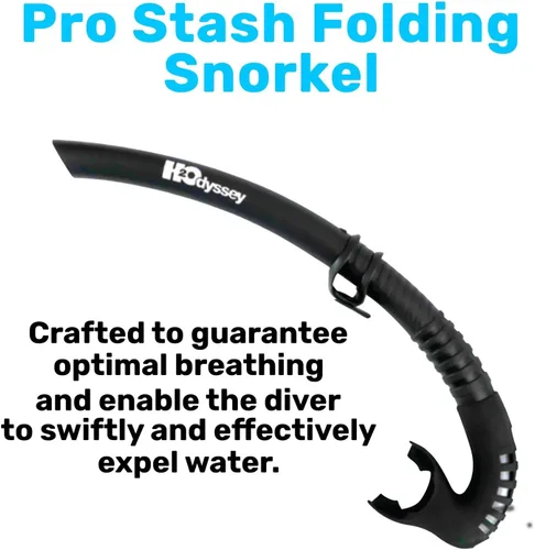 Vista 6 de H2Odyssey Pro Stash - Snorkel plegable con válvula de purga - Material de silicona sin equipo de buceo