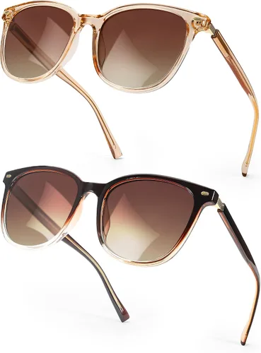 Vista 10 de SIPHEW Gafas de sol cuadradas de gran tamaño para mujer, gafas de sol ligeras de moda, 100% protección UV400, sombra de espejo de moda