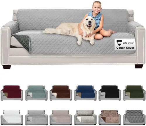 Vista 45 de Sofa Shield - Funda para sofá Loveseat con correa patentada, protector de cojín, funda reversible diseñada en EE. UU. resistente a manchas