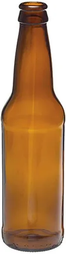 Vista 4 de Botellas de cuello largo ámbar con tapa de corona de 12 onzas, caja de 24