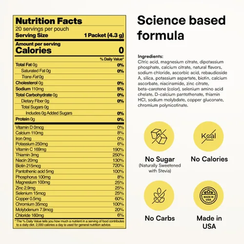 Vista 12 de KEY NUTRIENTS Electrolitos en polvo sin azúcar, limonada de maracuyá con 6 electrolitos y minerales, fibra prebiótica y polvos de hidratación