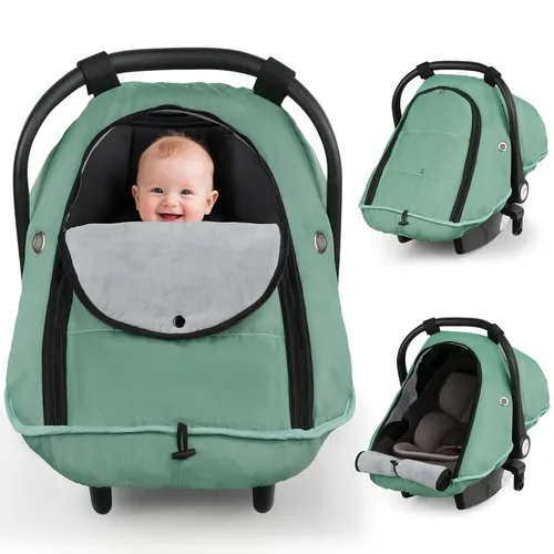 Vista 9 de Metplus - Funda de asiento de coche de invierno para bebé, fundas de asiento de automóvil resistentes al calor y al frío Breathable Infant Car