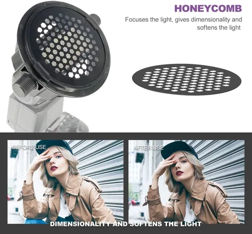 Vista 7 de Juego de Difusor de Flash para Iluminación Fotográfica, Kit Profesional de Flash LENSGO Paquete de Modificador de Difusor de Flash Cúpula