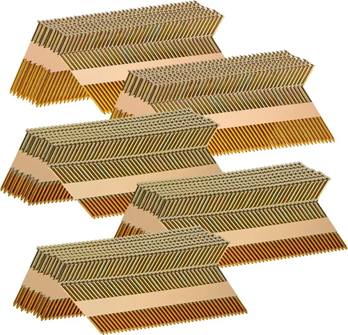 Vista 9 de Clavos de marco de 30 a 34 grados, vástago de anillo de 2-1/2 x 12 pulgadas, 520 unidades, cabeza D, cinta de papel electrogalvanizado