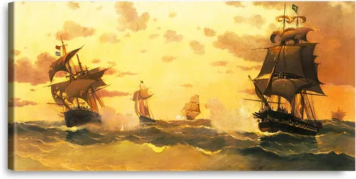 Vista 25 de A&T ARTWORK A Brisk Breeze por Willem van de velde Reproducciones de pintura de velero, impresiones en lienzo giclée para decoración del hogar, 20 x