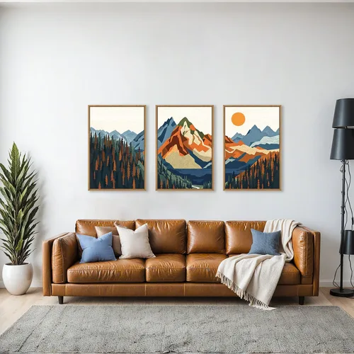 Vista 229 de FWIEXA Juego de Arte de Lienzo Bohemio Enmarcado para Pared, Cuadros Botánicos Verde Salvia Decoración de Pared, Impresiones de Arte de Plantas