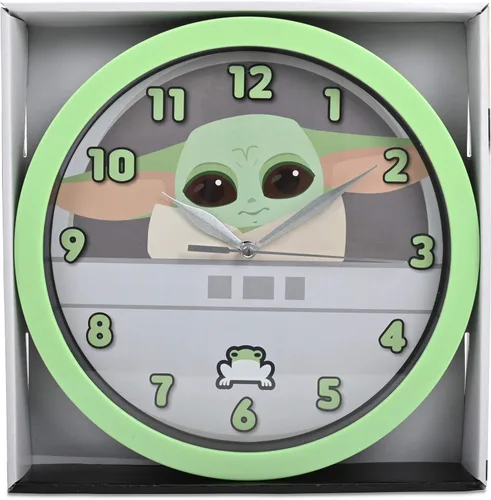 Vista 3 de Accutime Reloj de Star Wars – Reloj de pared para niños Mandalorian de Star Wars – Reloj de pared Baby Yoda para adultos y niños – Ideal