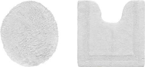 Vista 528 de Better Trends - Juego de 2 alfombras de baño 100% algodón, extra suaves, con borlas, de 17" x 24", alfombra de baño superabsorbente y reversible