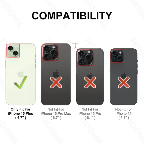 Vista 416 de HOOMIL Funda para iPhone 7 Plus/iPhone 8 Plus de 5.5 Pulgadas, sin amarillamiento, protección contra caídas, cubierta trasera dura transparente