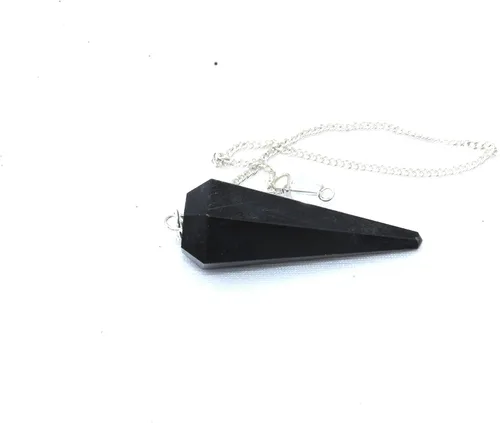 Vista 4 de Piedras preciosas de reiki, con forma de cono de turmalina negra y facetada para adivinación