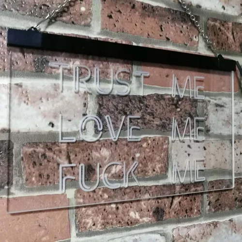 Vista 3 de ADVPRO Trust Me Love Me Fuck Me Décor Man Cave Nightclub Garage Letrero de neón LED de doble color, azul y rojo, 12 x 8.5 pulgadas, st6s32-i3081-br