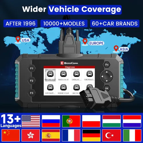 Vista 15 de BOSSCOMM IFIX435 OBD2 2026 escáner y lector de código, herramienta profesional de escáner de automóvil para motor/ABS/SRS/transmisión, VIN